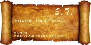Seidler Terézia névjegykártya
